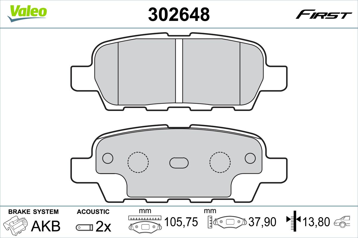 VALEO Fékbetét, mind 302648_VALEO